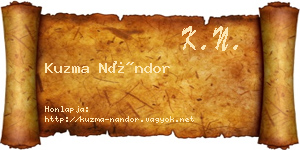 Kuzma Nándor névjegykártya